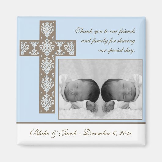 Boy Baptism/Christening Favor - Foto Magnet (Vorne)