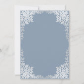 Boy Baptism Dusty Blue Elegant Imitats Silver Blät Einladung (Rückseite)