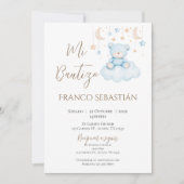 Boy Baptism Einladung in Spanisch Boho (Vorderseite)