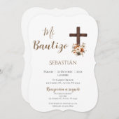 Boy Baptism Einladung in Spanisch Boho (Vorne/Hinten)