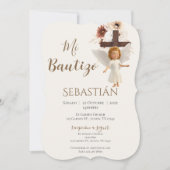 Boy Baptism Invitation in Spanish Boho Einladung (Vorderseite)
