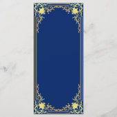 Boy Baptism Royal Blue Imitats Gold Religious Cros Menükarte (Rückseite)