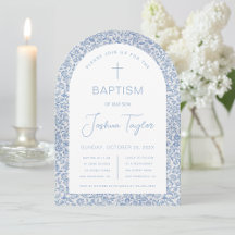 Boy Baptisse Arch Blue White Floral Vintages Muste