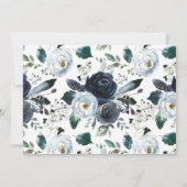 Boy Baptisse blaue florale Wasserfarben Foto Einladung (Rückseite)