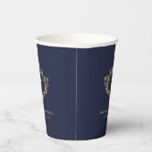 Boy Baptisse Navy Blue Imitats Gold Foil Wappen Vi Pappbecher (Rechts)