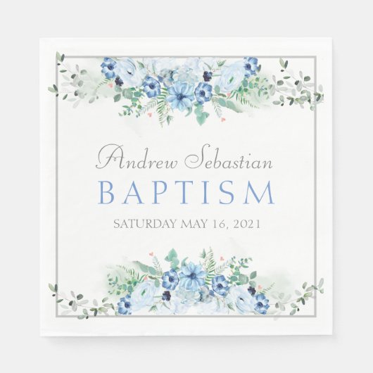 Boy Baptisse Personalisiertes Party Napkin Serviette (Vorderseite)