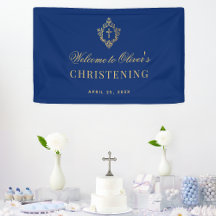 Boy Baptisse Royal Blue Imitats Gold Vintages Wapp