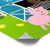 Boy Barnyard Farm Animals Geburtstagsbanner Poster (Ecke)