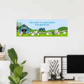 Boy Barnyard Farm Animals Geburtstagsbanner Poster (Heimbüro)