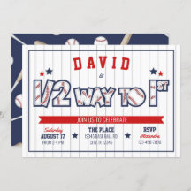 Boy Baseball 1/2 Einladung zum Geburtstag