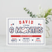 Boy Baseball 1/2 Einladung zum Geburtstag (Stehend Vorderseite)