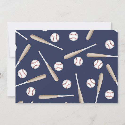 Boy Baseball 5. Geburtstag Einladung (Rückseite)