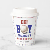 Boy Baseball Baby Shower | Cute Sports Party Pappbecher (Vorderseite)