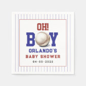 Boy Baseball Baby Shower | Cute Sports Party Serviette (Vorderseite)