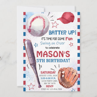 Boy Baseball Geburtstag Einladung