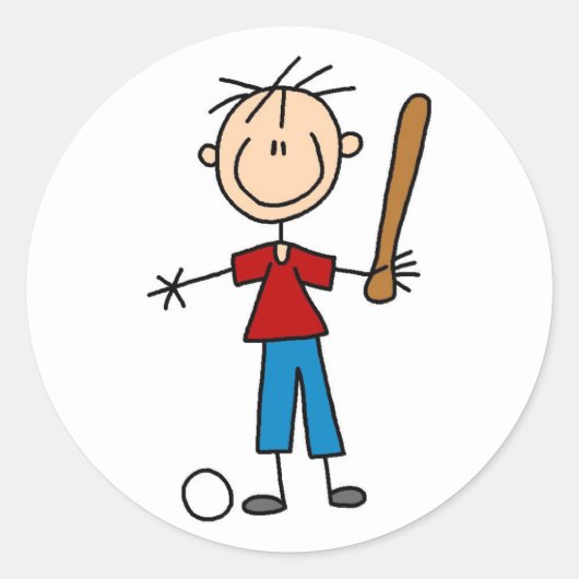 Boy Baseball Player Sticker (Vorderseite)