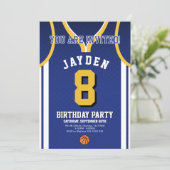 Boy Basketball Birthday Invite Einladung (Stehend Vorderseite)