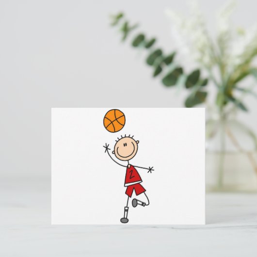 Boy Basketball Player Tshirts und Geschenke Postkarte (Stehend Vorderseite)