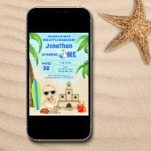 Boy Beach Baby Surfboard 1. Geburtstag FOTO Einladung