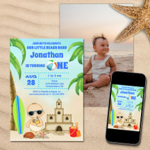 Boy Beach Baby Surfboard 1. Geburtstag FOTO
