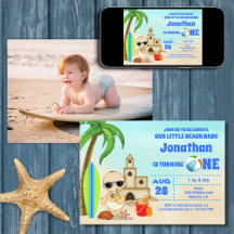 Boy Beach Baby Surfboard 1. Geburtstag FOTO