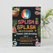 Boy Beach Ball Pool Party Einladung Geburtstag (Stehend Vorderseite)