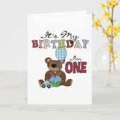 Boy Bear 1. Geburtstag Tshirts und Geschenke Karte (Gelbe Blume)