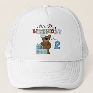 Boy Bear 2. Geburtstag T - Shirt und Geschenke Truckerkappe
