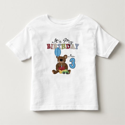 Boy Bear 3. Geburtstag Tshirts und Geschenke (Vorderseite)