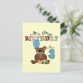 Boy Bear 3. Geburtstag Tshirts und Geschenke Postkarte (Stehend Vorderseite)