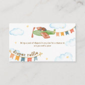 Boy Bear Airplane Sky Diaper Raffle Baby Shower  Begleitkarte (Vorderseite)