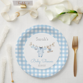 Boy Bear Baby Shower Pappteller