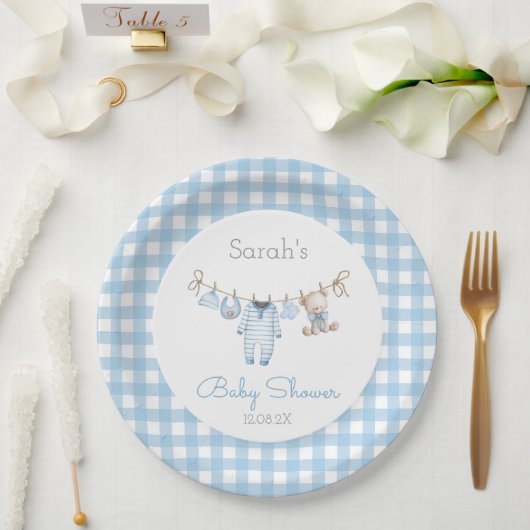 Boy Bear Baby Shower Pappteller (Hochzeit)