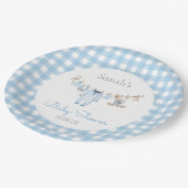 Boy Bear Baby Shower Pappteller (Schrägansicht)
