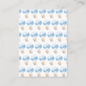 Boy Bear Blue Balloon Baby Display Dusche Begleitkarte (Rückseite)