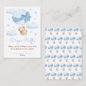 Boy Bear Blue Balloon Babydusche Windelwanne Begleitkarte (Vorne/Hinten)