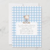 Boy Bear Clothesline Baby Shower invitation Einladung (Rückseite)