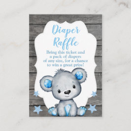 Boy Bear Diaper Raffle Ticket Teddy Dusche Begleitkarte