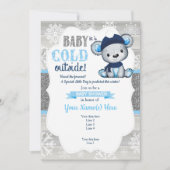 Boy Bear Winter Einladung für Boy Baby Shower (Vorderseite)