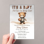 Boy Bearly Wait American Football Baby Dusche Acryleinladungen (Insitu (Handheld))