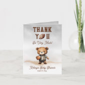 Boy Bearly Wait American Football Baby Dusche Dankeskarte (Vorderseite)