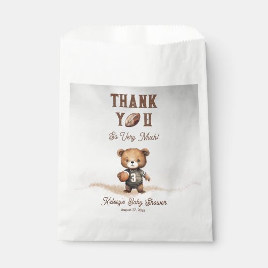 Boy Bearly Wait American Football Baby Dusche Geschenktütchen (Vorderseite)
