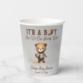 Boy Bearly Wait American Football Baby Dusche Pappbecher (Rückseite)