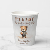 Boy Bearly Wait American Football Baby Dusche Pappbecher (Vorderseite)