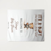 Boy Bearly Wait American Football Baby Dusche Wandteppich (Vorderseite (Horizontal))