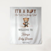 Boy Bearly Wait American Football Baby Dusche Wandteppich (Vorderseite)