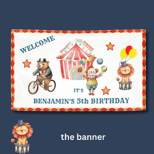 Boy Big Top Circus Karneval Fünfte Geburtstagsbann Banner
