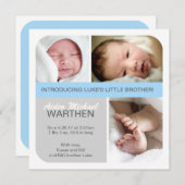 BOY Birth Ankündigung Big & Little Brüder (Vorne/Hinten)