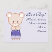 Boy Birth Ankündigungen (Vorderseite)