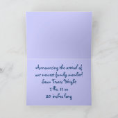 Boy Birth Announcement Ankündigung (Innenseite)